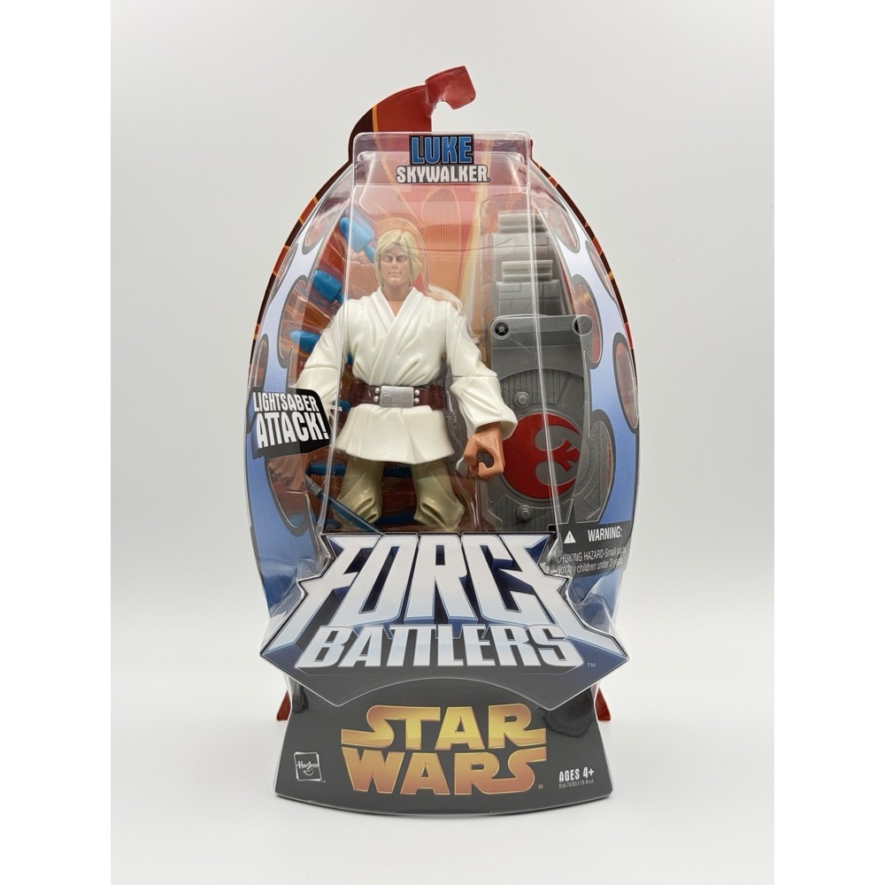 Star Wars Force Battlers Luke Skywalker Action Figure Lightsaber Attack 2005 New